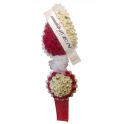 KIRMIZI BEYAZ ÇİFTLİ ÇELENK